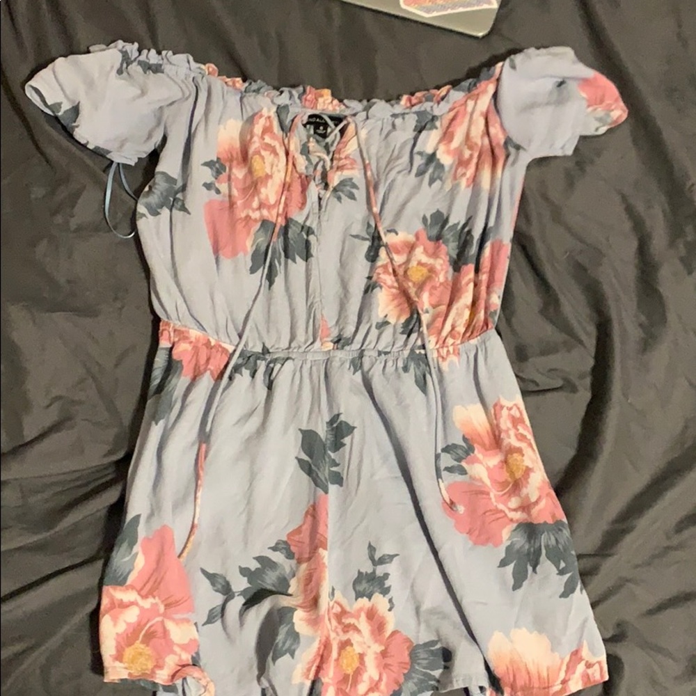 Kendal and Kylie off the shoulder floral romper